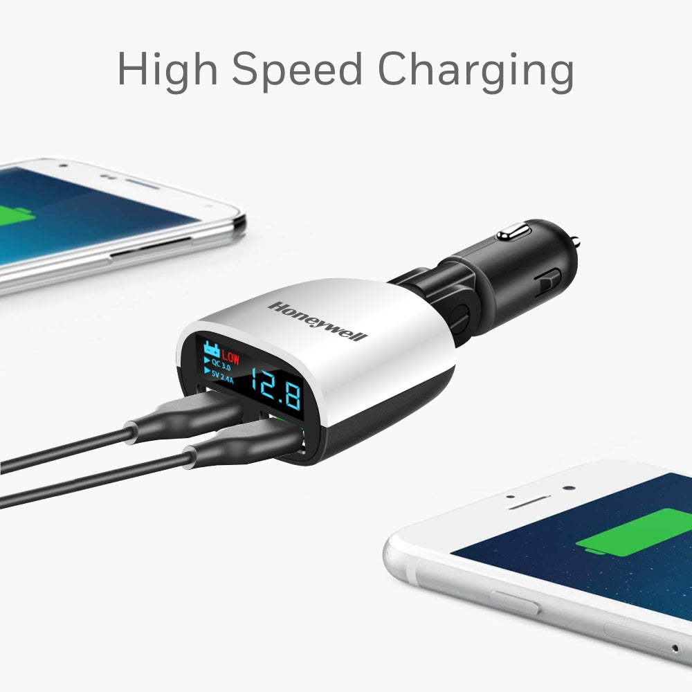 Honeywell Micro CLA Car Charger QC 3.0 with 2 USB (Platinum Series)