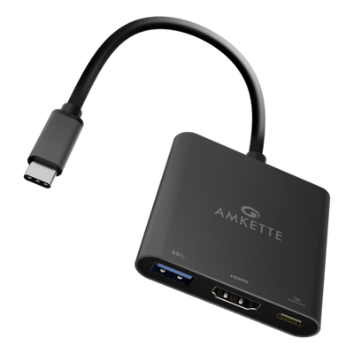 Amkette Type-C 3-in-1 Multiport Hub with 4K HDMI