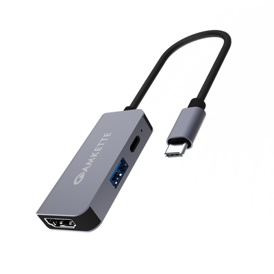 Amkette USB C 3 Port Mini Dock 4K@60Hz HDMI