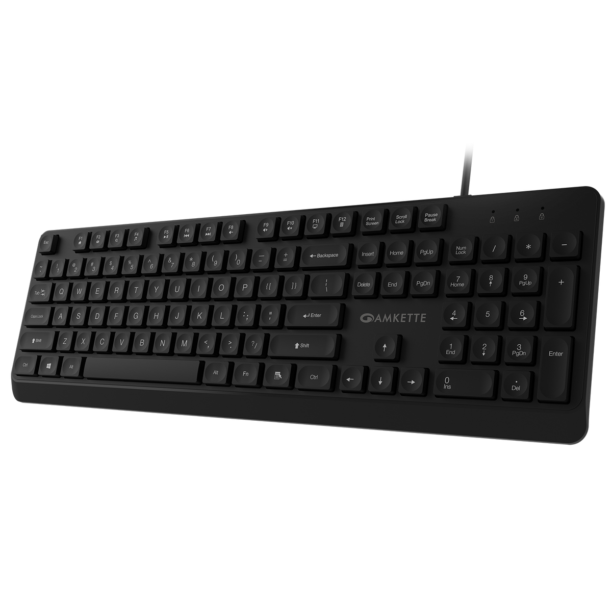 Amkette Wi-Key Wired Keyboard Full-Size 104 Keys