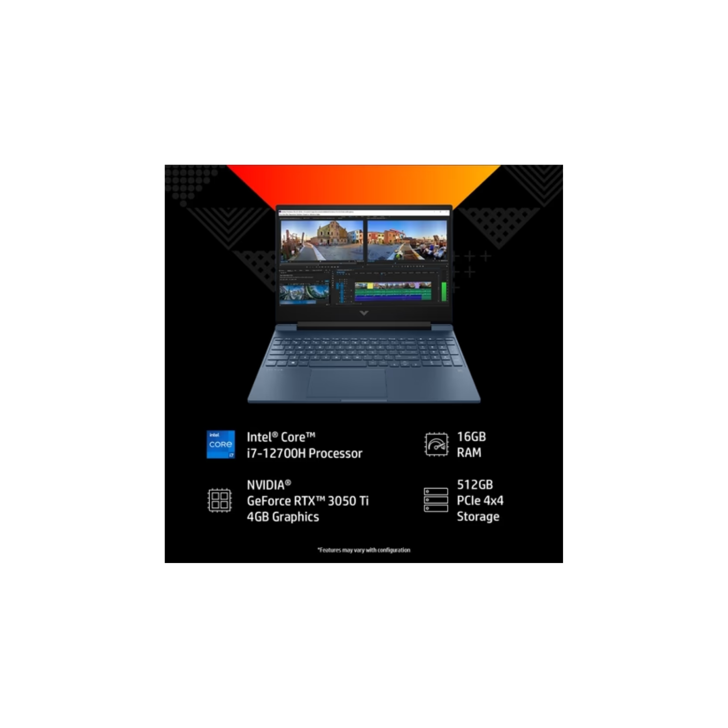 HP Gaming Laptop (SKU: 15-fa0354tx) – Intel® Core™ i7 12th Gen | RTX 3050 Ti | 16GB RAM | 512GB SSD | 15.6″ FHD 144Hz Display | Windows 11