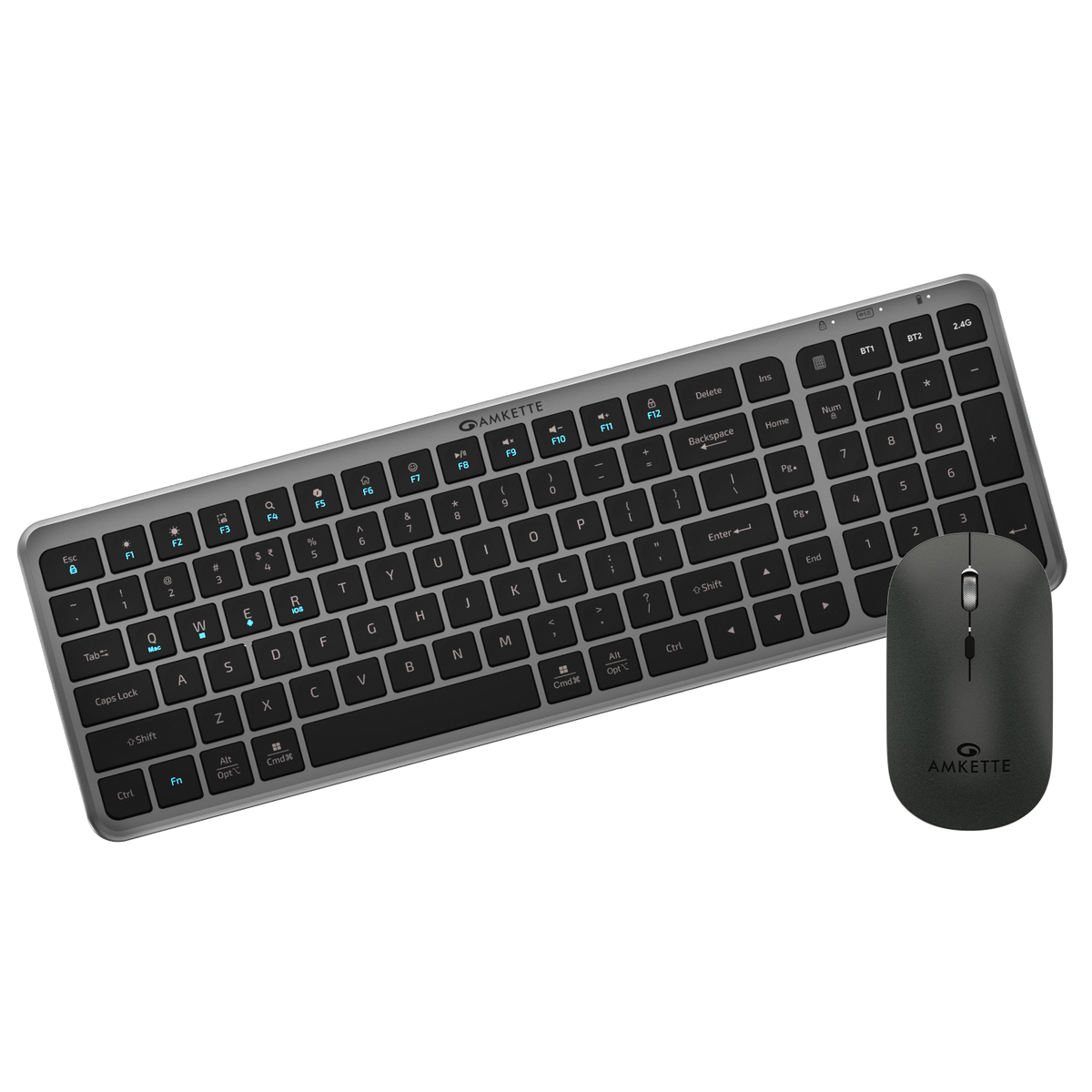 Amkette Wi-Key Max Multi Device Wireless Keyboard and Mouse
