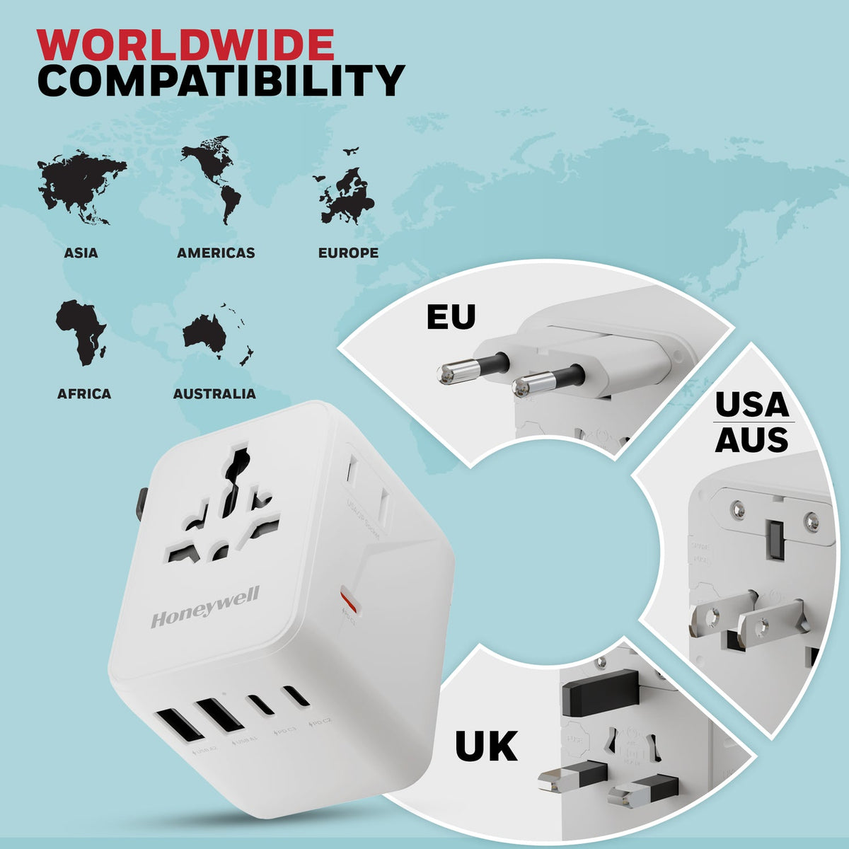 Honeywell Universal World Travel Adapter 45W (Platinum Series)
