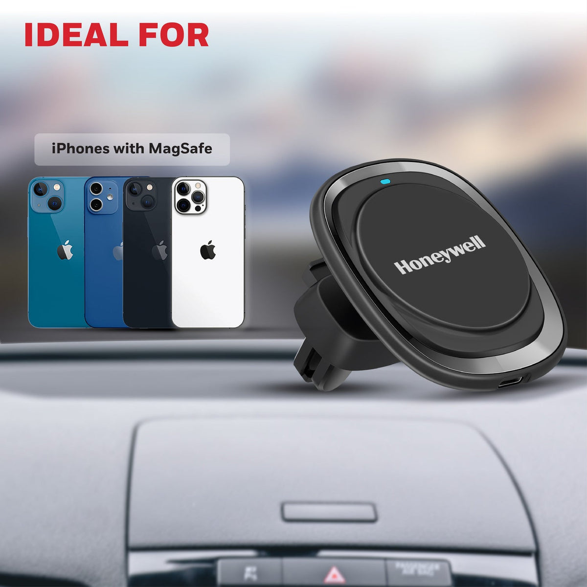 Honeywell Zest MagSafe Phone Mount Car Charger 15W