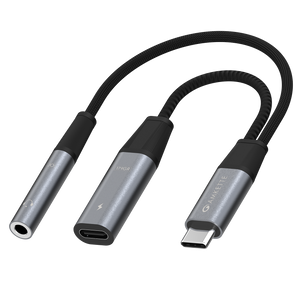 Amkette Adapt USB-C to 3.5mm Audio + 60W Charging Adapter