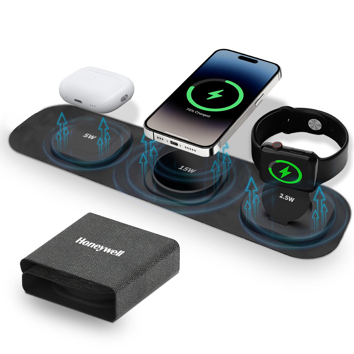 Honeywell Zest Wireless 3-in-1 Foldable Charger (Platinum Series)