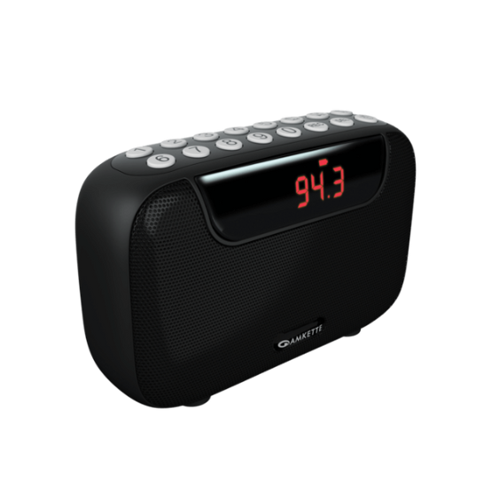 Amkette Pocket Blast FM Radio with Bluetooth Speaker – Black
