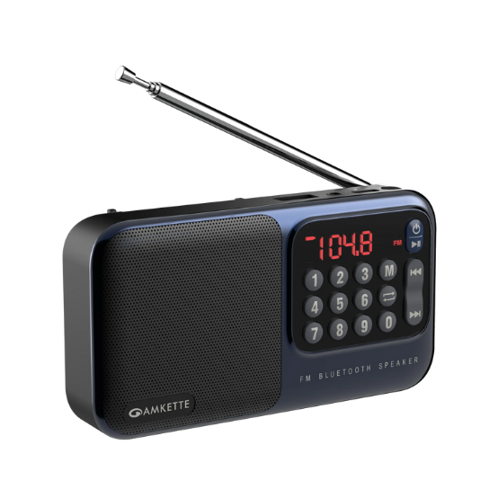 Amkette Pocket Mate Bluetooth Speaker with FM – Blue